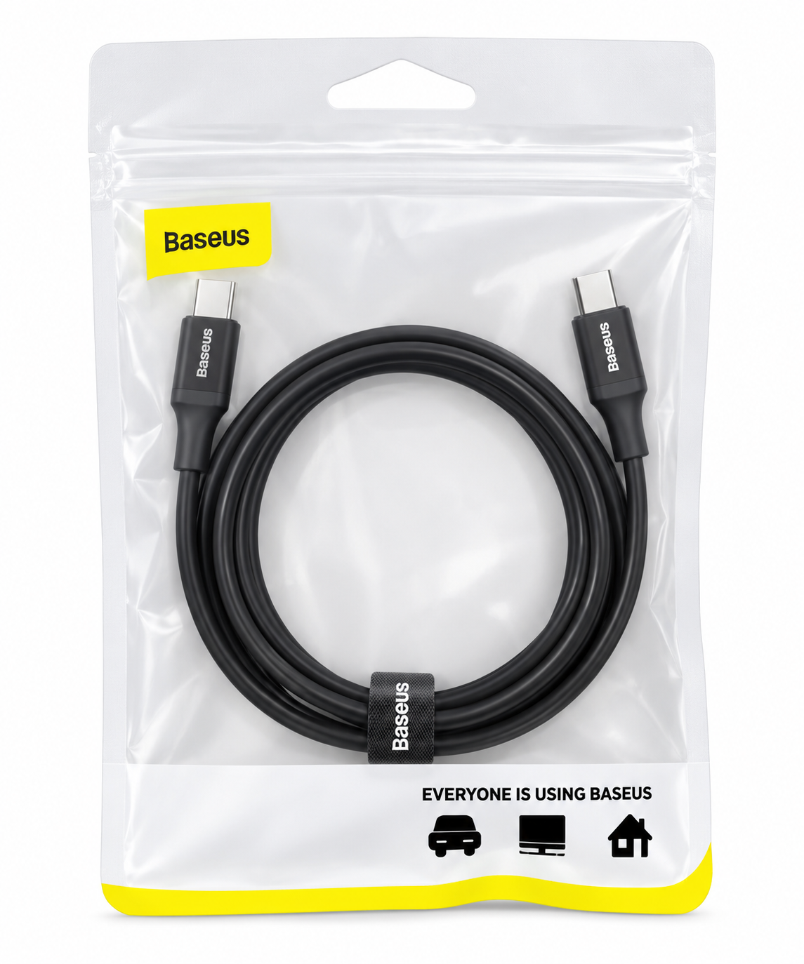 Baseus Kabel Type-C to Type-C 60W PD 2.0 Fast Charging 1 Meter Kabel Charger USB-C dengan Dukungan QC 3.0 Transfer Data 480Mbps Fungsi Charging dan Data Material TPE Nylon Braided dengan Velcro Strap untuk Perangkat Type-C - Gambar 5