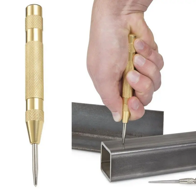 Taffware Automatic Center Punch Penanda Titik Bor Otomatis Alat Penitik Lubang Mata Bor Spring Punch untuk Pengeboran Presisi DIY Pertukangan Bengkel Material Knurled Steel Panjang 126mm - Gambar 9