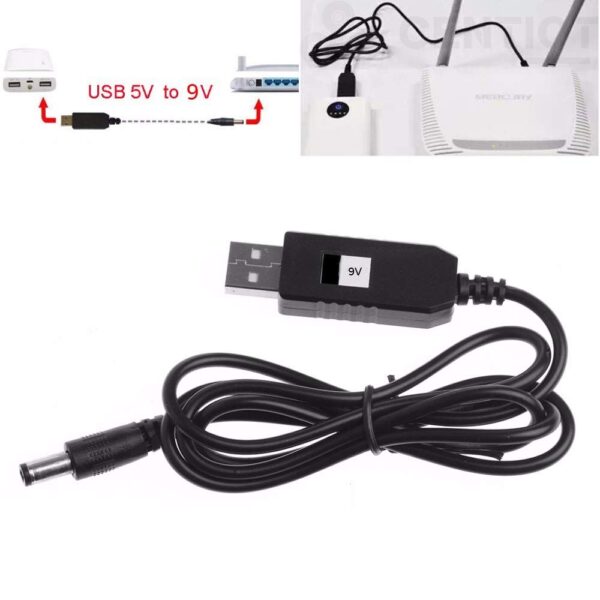 Kabel Step Up USB 5v to 9v DC Power Supply Charger Converter Adapter USB Converter Adapter Power Boost Line DC 5V to DC 9V 0.9A