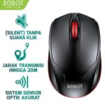 Mouse Robot Wireless Silent Click M310 Original Mouse Tanpa Kabel Untuk Laptop Komputer PC ROBOT M310 Wireless 2.4 GHz Optical Mouse Garansi Resmi 1 Tahun