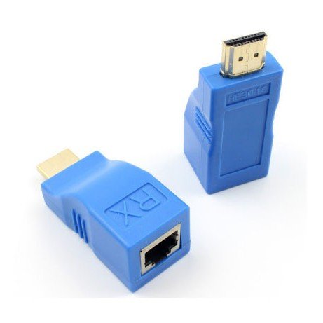 HDMI Extender to LAN 30M 1080p Adapter RJ45 Cat5e Cat6 HDMI Male Female Converter Transmitter Receiver untuk Perpanjangan Kabel Display HDTV Monitor TV Proyektor dengan 1 Pasang Modul TX RX - Gambar 6