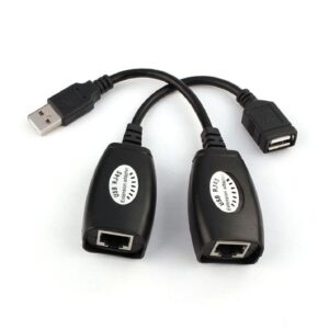 USB RJ45 Extension Adapter USB RJ45 Extender 150 ft USB Adapter RJ45 Extension Extender Perpajangan Up To 30M Usb Via Kabel LAN - Gambar 4
