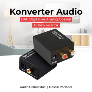 TaffSTUDIO Konverter Audio Digital to Analog Coaxial Toslink ke RCA - TC51800 Converter Audio DAC Digital ke Analog Optical Coaxial SPDIF to RCA + Kabel Toslink DAC Converter Audio TV ke Speaker Home Audio Decoder Konverter Digital ke Analog - Gambar 5