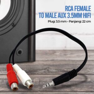 RCA Female to Male Aux 3.5mm HiFi - LTS Kabel RCA Female to Male Audio Converter Adapter HiFi Kabel RCA 2 Female ke AUX 3.5mm Male Jack Audio Converter Kabel RCA to AUX HiFi Adapter Kabel Audio Stereo untuk Speaker Amplifier Sound System - Gambar 5