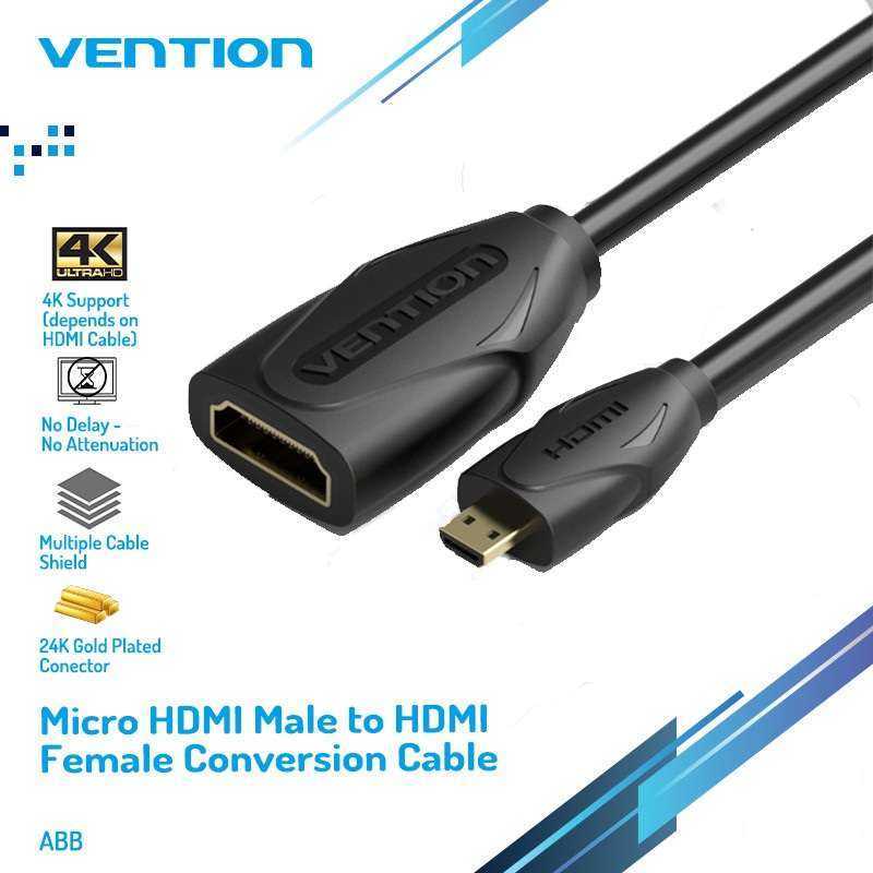 Kabel Micro HDMI Male to HDMI Female Extension Cable FHD 60Hz Vention