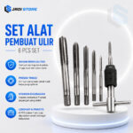 Alat Pembuat Ulir Drat Manual Hand Tap Taping Set Mata Bor Senai Drat Baut Pembuat Drat Ulir Baut Handtap Mata Bor Drat Baut Set Ulir Besi 6pcs M3 M4 M5 M6 dan M8 T-Shaped