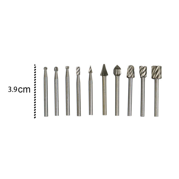 Mata Bor Tuner Tunner Cuner Cunner Porting Kikis Besi Grafir Set Mata Bor Tungsten Carbide Cone Spiral Bor Tuner Craft Ukir Kikir Kayu Bits 10 PCS - Gambar 2