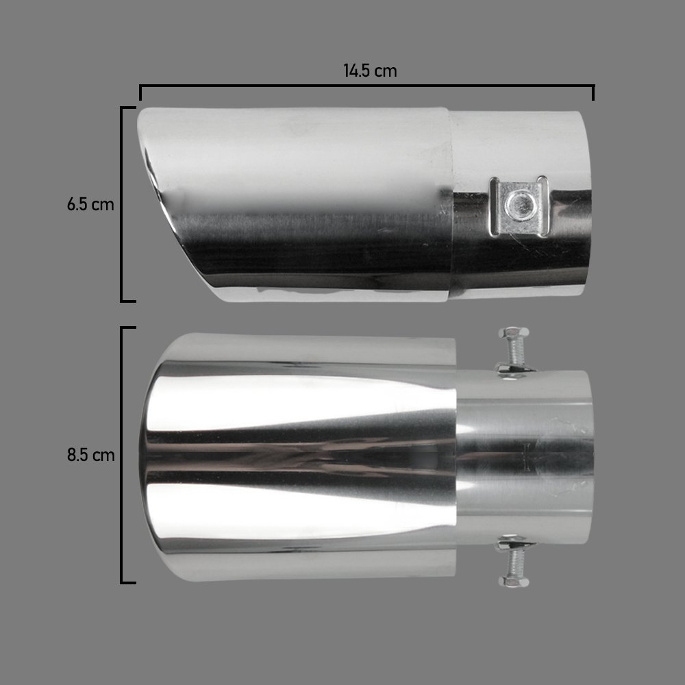 OTOHEROES Ujung Knalpot Mobil Lurus Silver Muffler Racing PQG-001 14cm Aluminium Exhaust Tip Tailpipe Universal Inner 6.3cm Outlet 8.5cm Tanpa Las untuk Modifikasi Variasi Avanza Calya Brio Agya Sigra Carry Jazz Veloz - Gambar 8