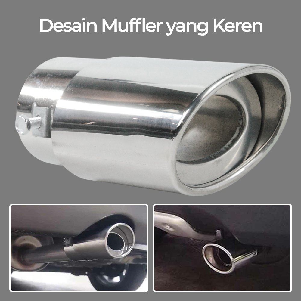 OTOHEROES Ujung Knalpot Mobil Lurus Silver Muffler Racing PQG-001 14cm Aluminium Exhaust Tip Tailpipe Universal Inner 6.3cm Outlet 8.5cm Tanpa Las untuk Modifikasi Variasi Avanza Calya Brio Agya Sigra Carry Jazz Veloz - Gambar 7