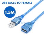 Kabel USB Male to Female 1.5 Meter Kabel USB M to F Kabel Perpanjangan USB 2.0 Extension Extention Kabel USB Male Female 1.5M Kabel USB Extender Untuk Hub Laptop PC Komputer Aksesoris Data Transfer Stabil Kualitas Bagus 1.5 Meter