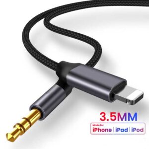 ChicRain Kabel Audio Speaker HiFi Lightning to AUX 3.5mm 1M VW-1 – Kabel iPhone Lightning to AUX Male 3.5mm Stable Signal Audio Converter Kabel Musik HP ke Speaker AUX Compatible iOS Kabel Lightning Audio 1 Meter - Gambar 6
