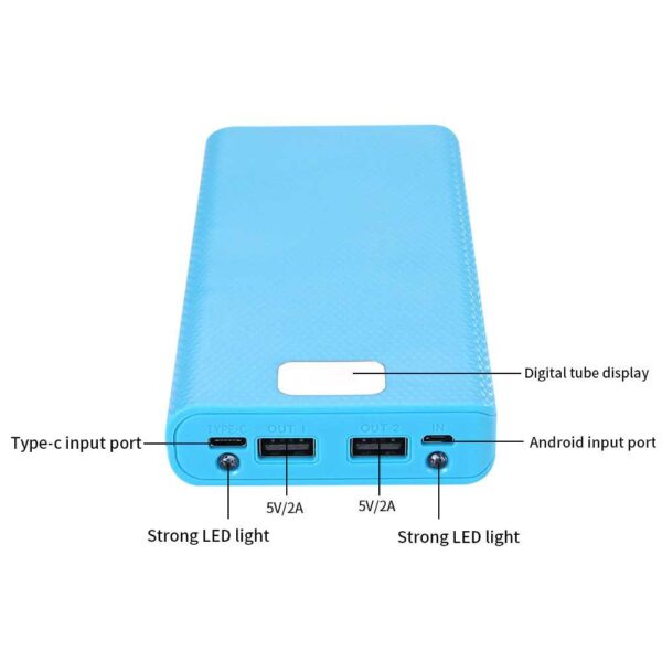 Casing Powerbank 8 Port Input Type C Micro USB DIY Power Bank Case USB Type C 8 x 18650 2 Port - Gambar 3