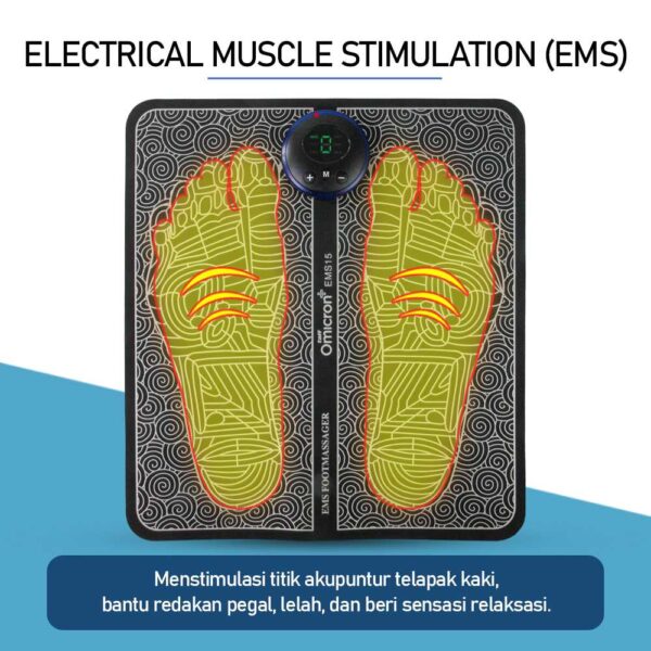 Alat Pijat Kaki Electric Elektrik Akupuntur Alat Pemijat Kaki TaffOmicron Alat Pijat Kaki Elektrik EMS Foot Massager USB 6 Mode - Gambar 7