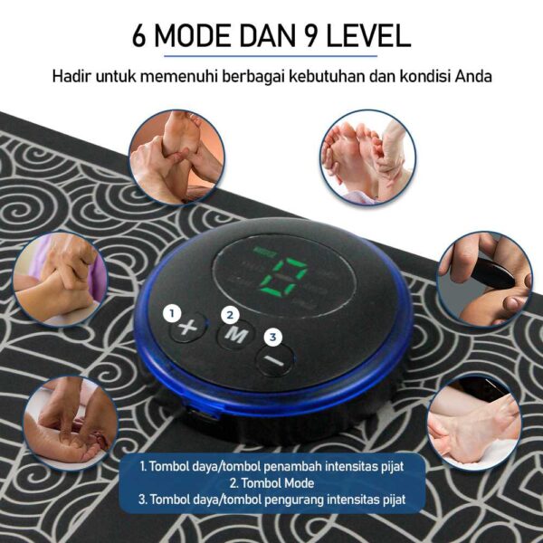 Alat Pijat Kaki Electric Elektrik Akupuntur Alat Pemijat Kaki TaffOmicron Alat Pijat Kaki Elektrik EMS Foot Massager USB 6 Mode - Gambar 6