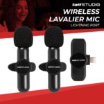 Double Iphone Microphone Wirelesss Double Iphone Mic Wireless Tanpa Kabel Mikrofon Wireless Mikrofon Wireless Lavalier Portable Mic USB Lightning