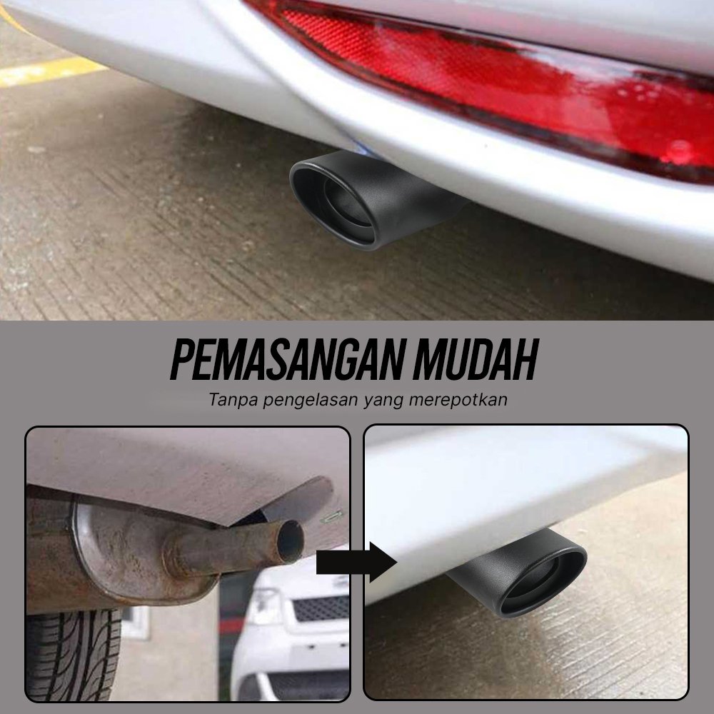 DWCX Ujung Knalpot Mobil Lurus Hitam Muffler Tip Universal 14.5cm Straight Tailpipe Exhaust Tip Aluminium Inner 6.3cm Outlet 8.5cm Tanpa Las Variasi Racing untuk Avanza Calya Brio Agya Sigra Carry Jazz - Gambar 14