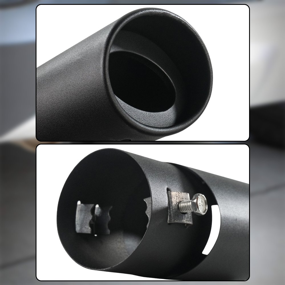 DWCX Ujung Knalpot Mobil Lurus Hitam Muffler Tip Universal 14.5cm Straight Tailpipe Exhaust Tip Aluminium Inner 6.3cm Outlet 8.5cm Tanpa Las Variasi Racing untuk Avanza Calya Brio Agya Sigra Carry Jazz - Gambar 13