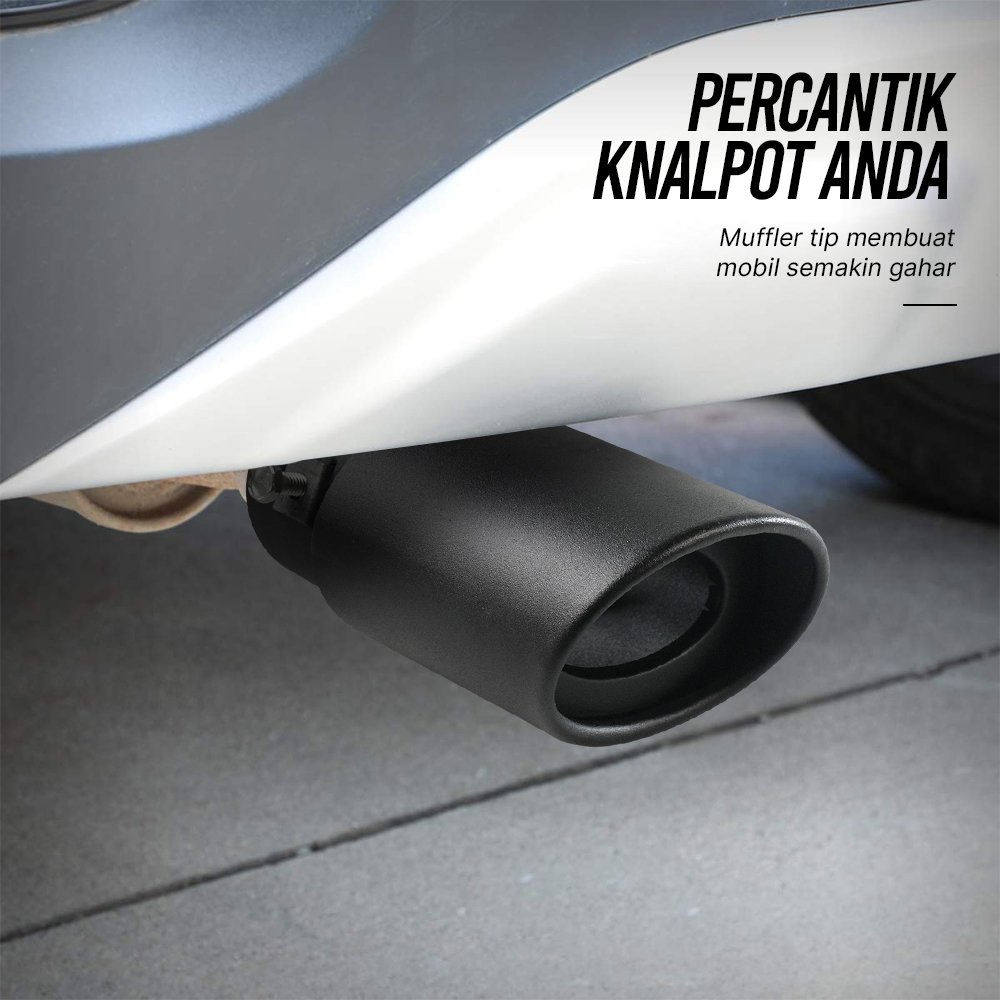 DWCX Ujung Knalpot Mobil Lurus Hitam Muffler Tip Universal 14.5cm Straight Tailpipe Exhaust Tip Aluminium Inner 6.3cm Outlet 8.5cm Tanpa Las Variasi Racing untuk Avanza Calya Brio Agya Sigra Carry Jazz - Gambar 12
