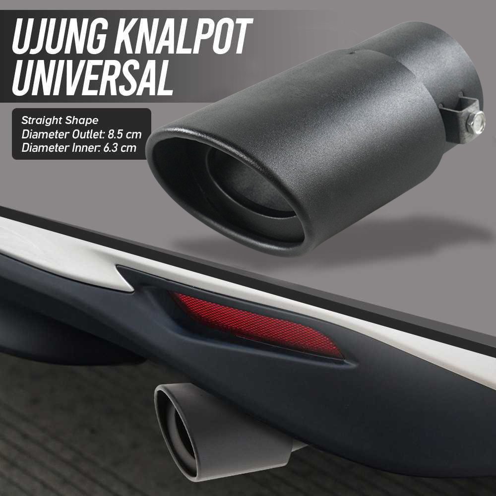 DWCX Ujung Knalpot Mobil Lurus Hitam Muffler Tip Universal 14.5cm Straight Tailpipe Exhaust Tip Aluminium Inner 6.3cm Outlet 8.5cm Tanpa Las Variasi Racing untuk Avanza Calya Brio Agya Sigra Carry Jazz - Gambar 11