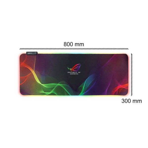 Mousepad Gaming RGB Besar XL Mouse Pad Asus ROG Mouse Pad Lampu LED ASUS ROG Gaming Mouse Pad Illuminated RGB 800x300x3mm - Gambar 4