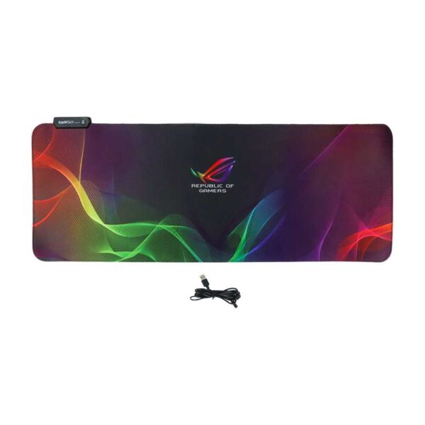 Mousepad Gaming RGB Besar XL Mouse Pad Asus ROG Mouse Pad Lampu LED ASUS ROG Gaming Mouse Pad Illuminated RGB 800x300x3mm - Gambar 5