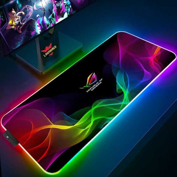 Mousepad Gaming RGB Besar XL Mouse Pad Asus ROG Mouse Pad Lampu LED ASUS ROG Gaming Mouse Pad Illuminated RGB 800x300x3mm