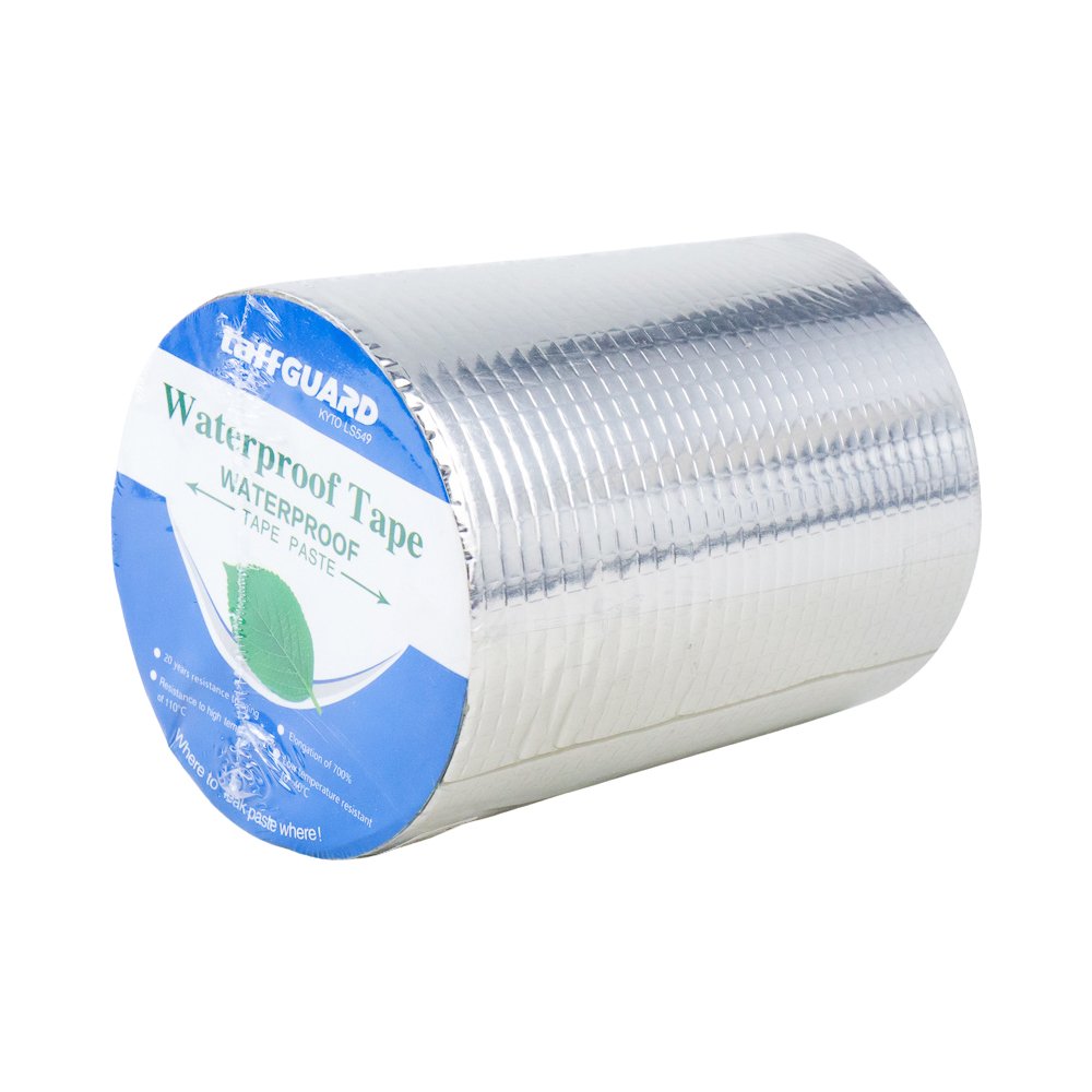 TaffGUARD KYTO LS549 Lakban Aluminium Foil Butyl Waterproof Anti Bocor 0.8mm 15cmx5M Tape Perekat Anti Air untuk Atap Seng Talang Pipa PVC Besi Retakan Semen Dinding Konstruksi Tahan Suhu Ekstrem - Gambar 6
