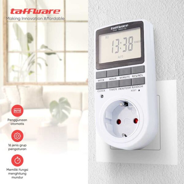 Stop Kontak Timer Digital Otomatis On Off Stop Kontak Nyala Otomatis Smartphone Pompa Air Lampu Stop Kontak Programmable Timer Switch 10 Program 230V/16A