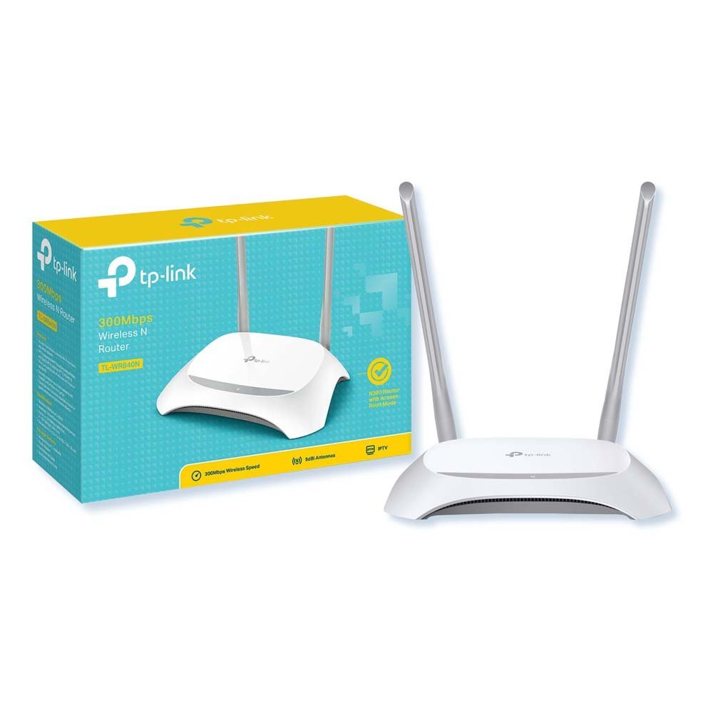 TP-LINK TL-WR840N WiFi Router Wireless 300Mbps - Router Penguat Sinyal WiFi 4 in 1 Access Point Range Extender WISP - Alat Penyebar Internet Rumah Kantor Sekolah Murah Stabil - Antena Ganda High Gain Tembus Tembok Original Resmi TP Link WR840N Putih - Gambar 2