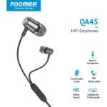 Headset Kabel Earphone Wired Foomee QA45 Earphone Musik Built-In Mic Audio Jernih Headset With Mic FOOMEE QA45 Headset Stereo Sound Jack 3.5 120cm