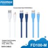 Micro USB FOOMEE FD100-M Kabel Charger Kabel Data Micro Flat Cable Data USB Type Lightning Iphone 2.4A Fast Charging Panjang 1 Meter - Gambar 2