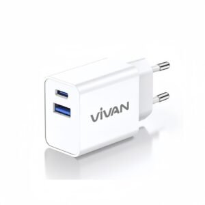VIVAN Power 25 Charger 25W Original Kepala Charger Dual Port USB-A dan USB-C Fast Charging PD QC 3.0 Output 3A Adaptor Travel Charger untuk iPhone 8 ke Atas Android Samsung Huawei dengan 6 Smart Protection - Gambar 8