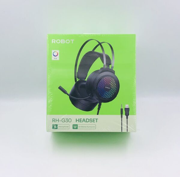 Headphone Kabel Robot RH-G30 Headset RGB Light Effect Black Headphone Gaming Gamer with Mic Microphone Komputer PC Laptop Jack 3.5mm Head Phone Wired - Gambar 5