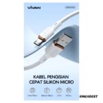 Kabel Charger Vivan VSM100S Micro USB 2.4A Quick Charge Android Cable Data Silicone Silikon Fast Charging Panjang 100cm 1 Meter 1m