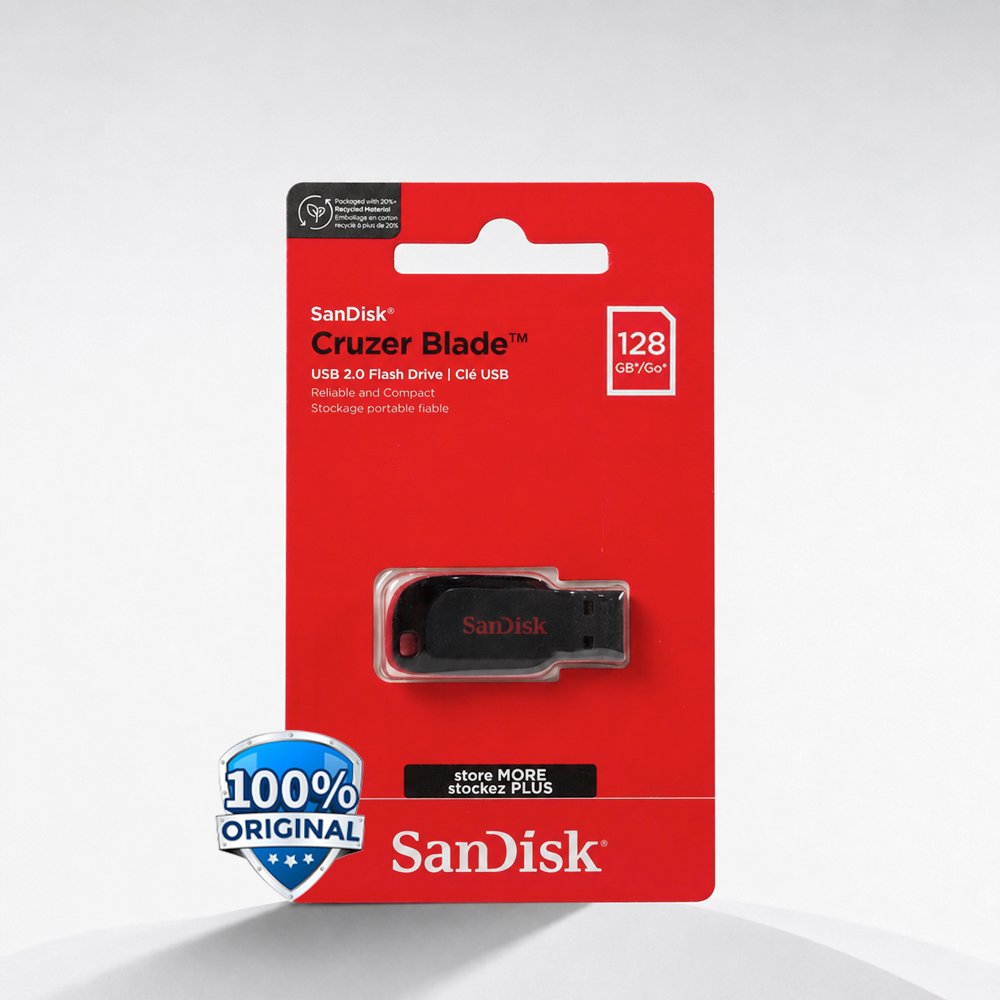 SanDisk Cruzer Blade 128GB Flashdisk USB 2.0 Original Garansi Resmi 5 Tahun Flash Drive 128 GB Kompak Ringan untuk Menyimpan dan Berbagi Musik Foto Video Dokumen Presentasi dan File Pribadi dengan SanDisk SecureAccess - Gambar 3