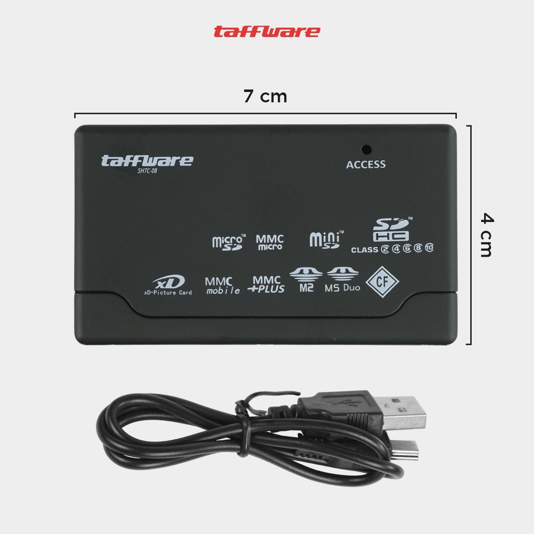 Taffware Card Reader SHTC-08 OTG 6in1 USB 2.0 Multi Memory CF SD MicroSD MMC MS XD untuk Membaca Kartu Memori Kamera dan Transfer Data ke Laptop Komputer hingga 480 MB/s Material Plastik Ringan Black - Gambar 11