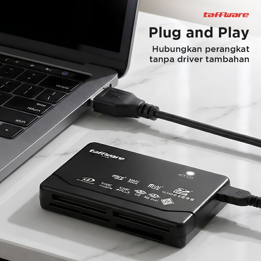 Taffware Card Reader SHTC-08 OTG 6in1 USB 2.0 Multi Memory CF SD MicroSD MMC MS XD untuk Membaca Kartu Memori Kamera dan Transfer Data ke Laptop Komputer hingga 480 MB/s Material Plastik Ringan Black - Gambar 9