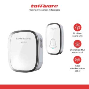 TaffHOME Bel Pintu Rumah Wireless Doorbell Tanpa Kabel 1 RECEIVER Waterproof Anti Air Hujan 59 Nada Bel Pintu Modern Rumah Kantor Apartemen Jangkauan Jauh Hemat Daya Praktis Pemasangan Mudah Original - Gambar 7