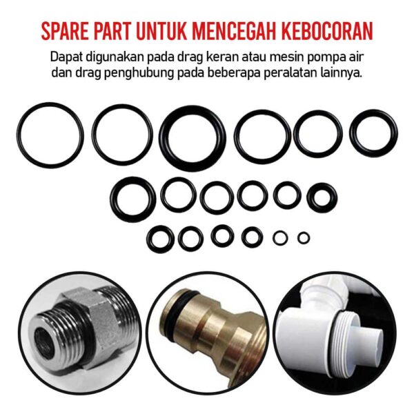 Seal Karet Set Oring Rubber O Ring Gasket 1 SET Sil Cincin Karet Rubber O-Ring Tightening Repair Kit 225 PCS - Gambar 7