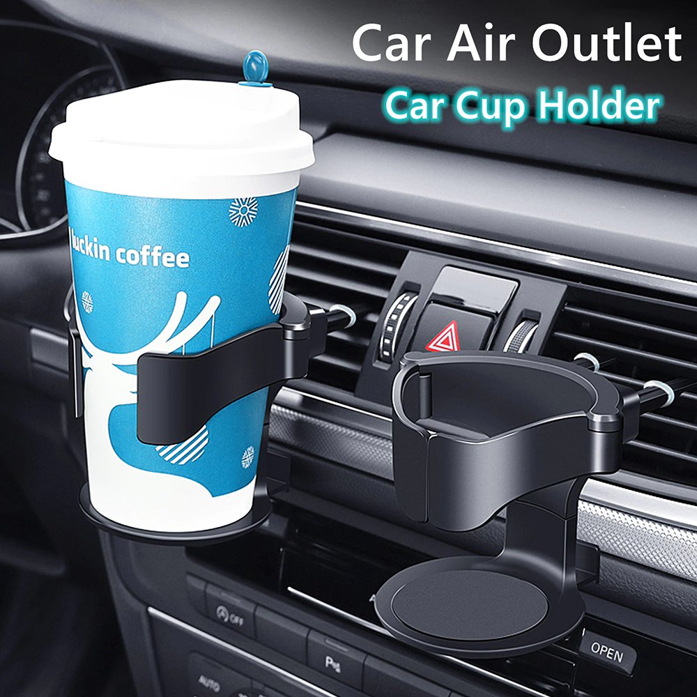 TiOODRE Cup Holder Botol Minum Mobil X-15 Adjustable Air Vent Holder untuk Botol dan Gelas Diameter 80mm dengan 3 Pasang Klip AC Sirip Horizontal Busa Anti Getar dan Panel Penahan Bawah Adjustable untuk penggunaan sehari-hari - Gambar 2