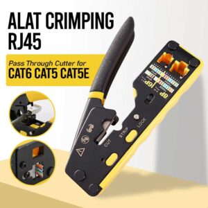 ZOERAX Alat Crimping RJ45 Pass Through Cutter for CAT6 CAT5 CAT5E - 6088 Tang Crimping RJ45 LAN Cat5 Cat6 Tang Krimping Kabel LAN Internet Network Tool Crimping Pass Through Cutter RJ45 RJ11 RJ12 Alat Tekan LAN Tool Serbaguna - Gambar 9