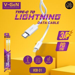 V-GEN VCB-31 Kabel Charger Kabel Data Iphone Type-c To Lightning Type C to Iphone PD 20W 3A VGEN VCB-31 - Gambar 6