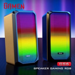 GAMEN GS6 Speaker Kabel Komputer Laptop PC Gaming Multimedia Speaker With RGB Rhythm Lights Lampu LED - Gambar 6