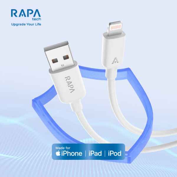 RAPAtech DC4042 LINE II Apple MFI Certified Kabel Cable Data Charger USB-A To Lightning Iphone Kabel 2.4A Fast Charging - Gambar 5