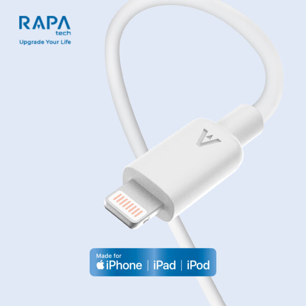 RAPAtech DC4042 LINE II Apple MFI Certified Kabel Cable Data Charger USB-A To Lightning Iphone Kabel 2.4A Fast Charging - Gambar 2