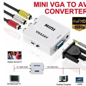 Konverter VGA Female to RCA Mini Adapter VGA to AV VGA2AV Pengubah Sinyal VGA ke AV Composite RCA NTSC PAL Support Full HD 1920x1080 USB Power Converter untuk PC Laptop Komputer Monitor Proyektor ke TV CRT LCD Proyeksi Presentasi - Gambar 6