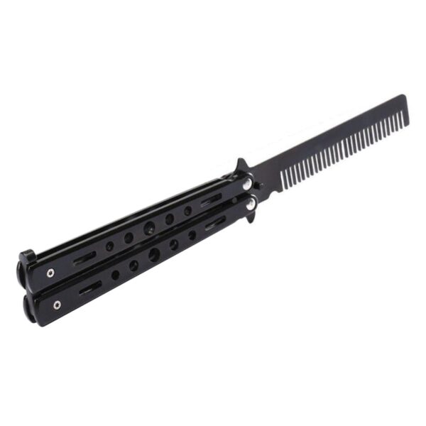 Sisir Salon Sisir Rambut Besi Lipat Butterfly Knife Training Balisong Trick Benchmade - Gambar 5