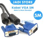 Kabel VGA 5M / VGA 5 Meter / VGA 5 M Digital Kabel VGA Male to Male 5 Meter High Quality Support PC Laptop Monitor Proyektor Display Signal Stable Tahan Lama Konektor Gold Plated Kabel Monitor VGA 5M untuk Presentasi & Multimedia