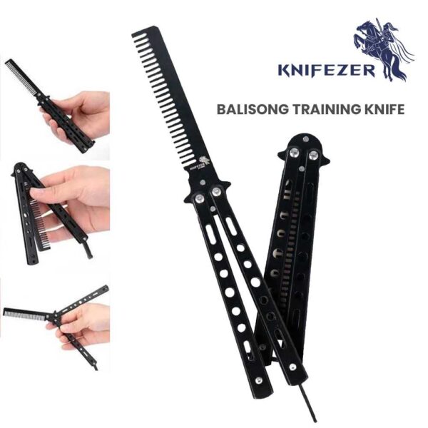 Sisir Salon Sisir Rambut Besi Lipat Butterfly Knife Training Balisong Trick Benchmade
