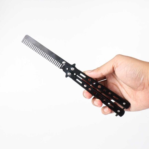 Sisir Salon Sisir Rambut Besi Lipat Butterfly Knife Training Balisong Trick Benchmade - Gambar 4